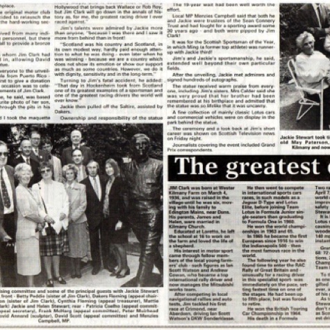 Cérémonie émouvante avec la soeur de Jim, Jackie et Helen Stewart et d'autres proches